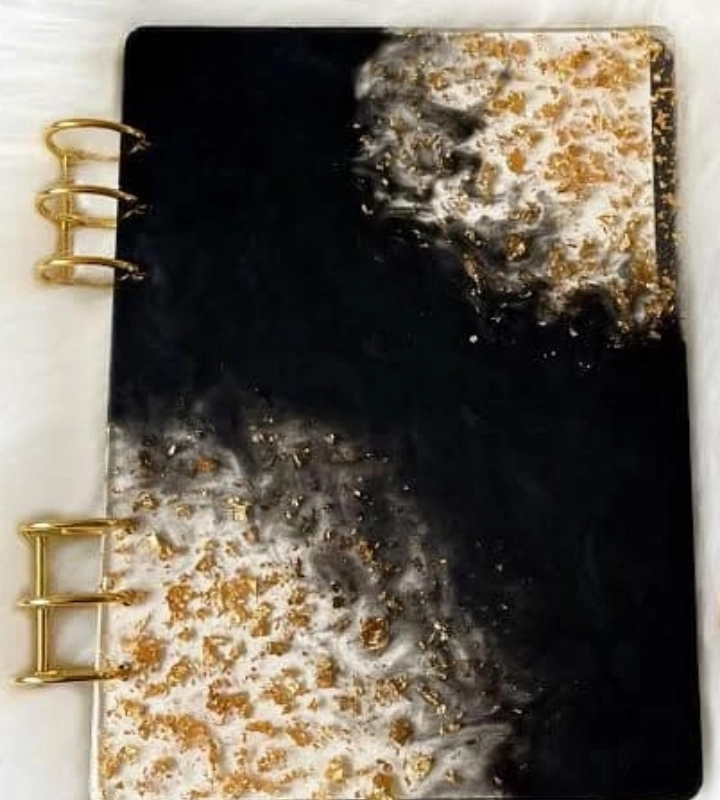 A5-5 Black with gold notebook - Image 1