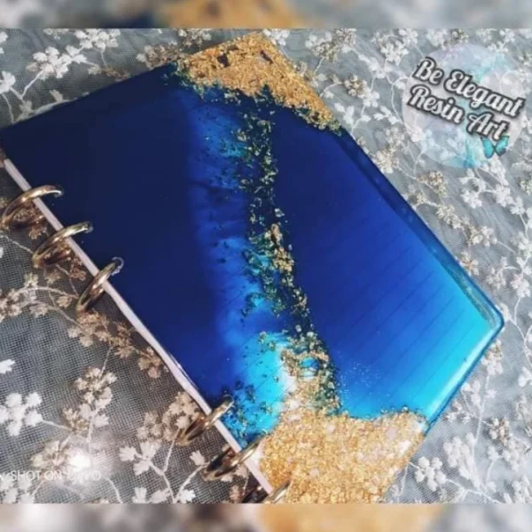 Blue with golden paper notebook