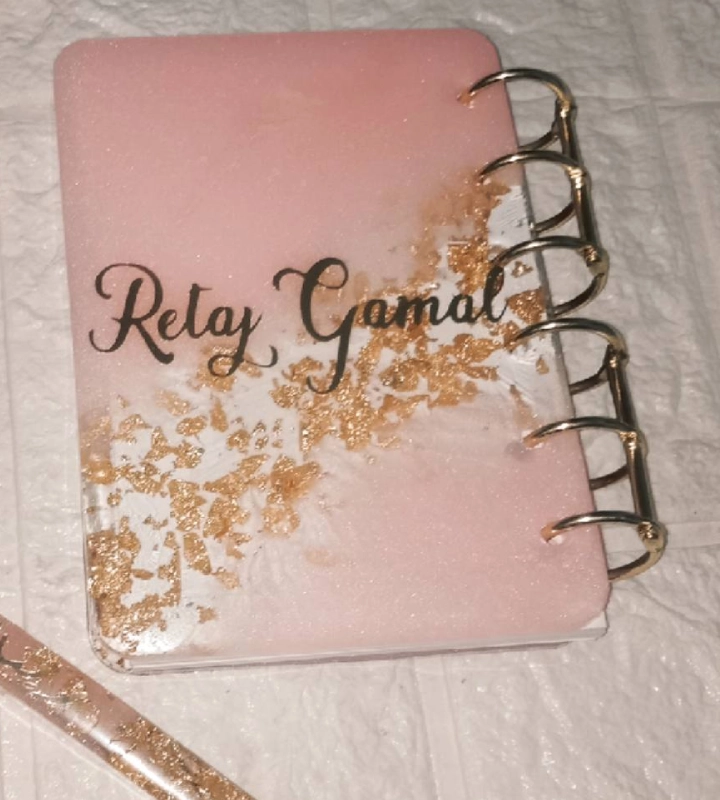 A6-1 Pink with golden paper notebook - Image 1