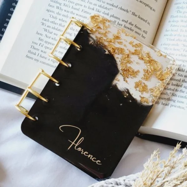 Black with golden notebook
